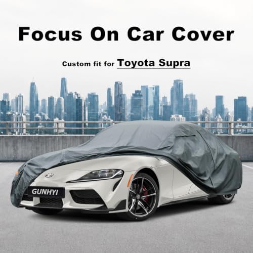 GUNHYI Premium Car Cover Custom Fit Toyota Supra(2019-2026), 16 Layers Heavy Duty Car Cover Waterproof All Weather with Zipper Door for Sun Rain Snow Dust Uv Protection