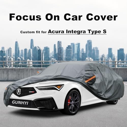 GUNHYI Premium Car Cover Custom Fit Acura Integra Type S(2023-2026), 16 Layers Heavy Duty Car Cover Waterproof All Weather with Zipper Door for Sun Rain Snow Dust Uv Protection