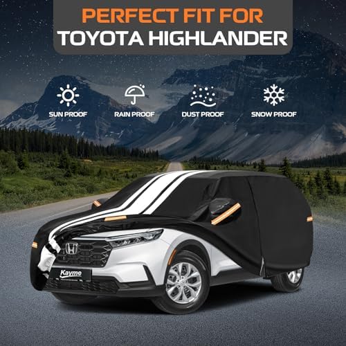 Kayme Heavy Duty Car Cover Custom Fit for Toyota Highlander (2000-2026)