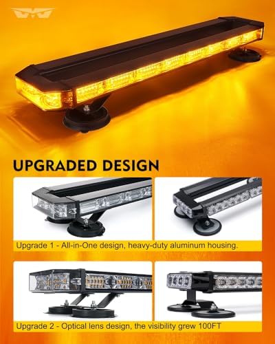 LUMENIX 120 LED Rooftop Strobe Light Bar with Controller for Trucks