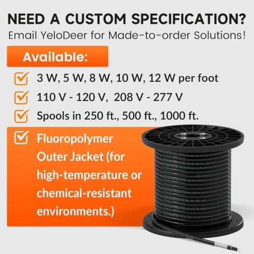 Cut-To-Length 120V 250Ft Self Regulating Roof Heat Cable Bulk Roll