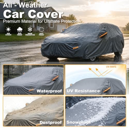 GUNHYI Premium Car Cover Custom Fit BMW 1-Series Hatchback, 16 Layers Heavy Duty Car Cover Waterproof All Weather with Zipper Door for Sun Rain Snow Dust Uv Protection