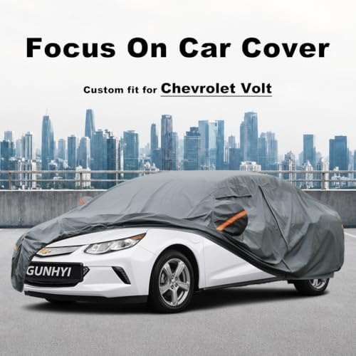 GUNHYI Premium Car Cover Custom Fit Chevrolet Volt, 16 Layers Heavy Duty Car Cover Waterproof All Weather with Zipper Door for Sun Rain Snow Dust Uv Protection