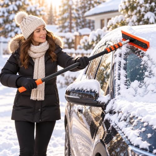2027 Snow Rake Roof Snow Removal Tool, Light Snow Roof Rake for Cars