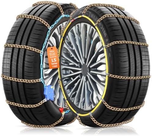 DEDC Auto Lock Snow Tire Chains for Sedan CUV Sports Car And SUV, Set of 2
