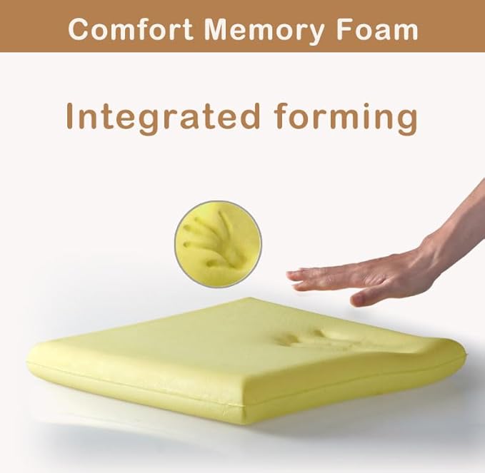 Augld Square Chair Seat Cushion Memory Foam Chair Cushion for Kitchen, Dining,Office or Car 16x16 in Coffee