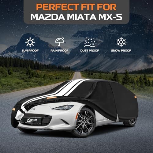 Kayme Mazda Miata Car Cover Waterproof All Weather for Automobiles