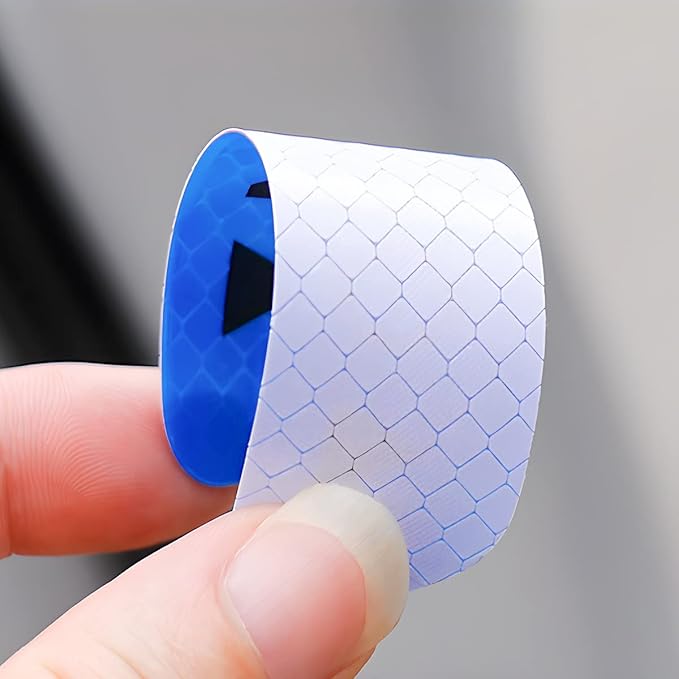 8PCS Reflective Open Warning Stickers for Car Door, Night Visibility Auto Safety Prompt Decals, Anti-Collision Protective Strip Tape, Car Accessories Universal for Truck, SUV, Van (Blue)