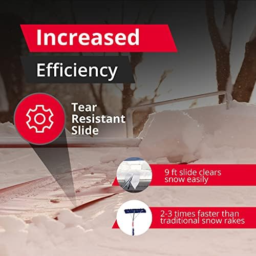 SNOWPEELER Premium Roof Rake for Snow Removal - 30 ft. Snow Removal Tool - Snow Rake for House Roof - Snow Roof Rake - Telescopic Heavy Duty Snow Shovel for Rooftop