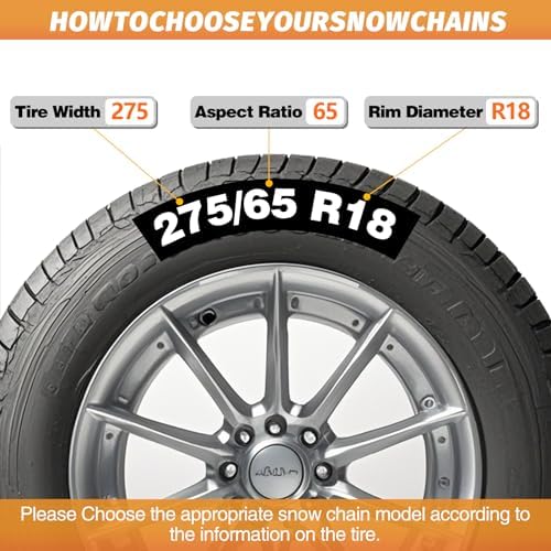 DEDC Auto Lock Snow Tire Chains Heavy-Duty Mn Steel Fits 225 235 245 255