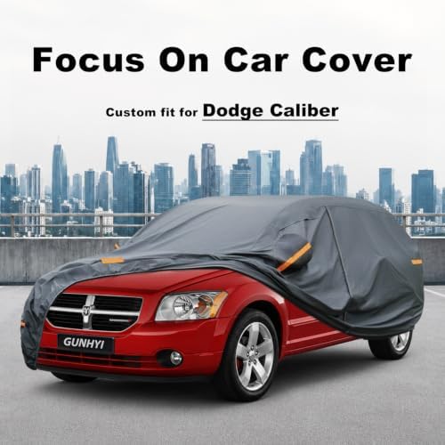 GUNHYI Premium Car Cover Custom Fit Dodge Caliber, 16 Layers Heavy Duty Car Cover Waterproof All Weather with Zipper Door for Sun Rain Snow Dust Uv Protection
