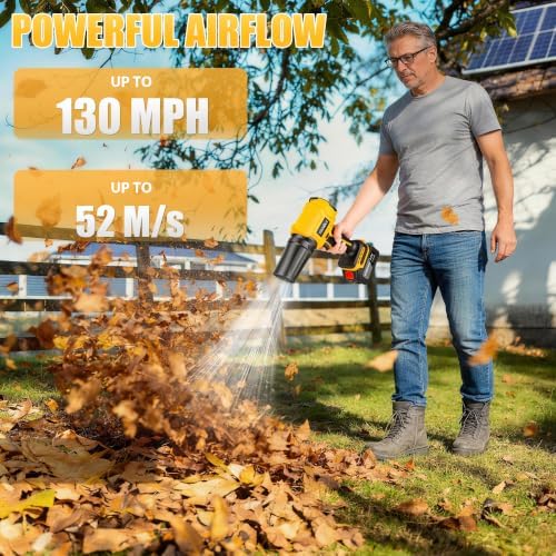 Cordless Leaf Blower with 2 x 4.0Ah Batteries and Fast Charger, Lightweight Electric Handheld Blower, Variable Speed for Lawn Care, Patio, Garage, Driveway Cleaning, Dust Removal and Car Drying