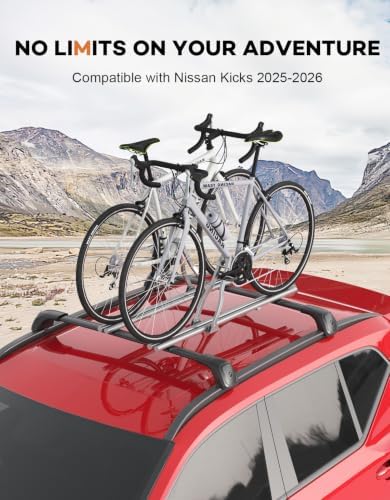 All-Aluminum 330lbs Roof Rack Cross Bars for Nissan Kicks 2025 2026