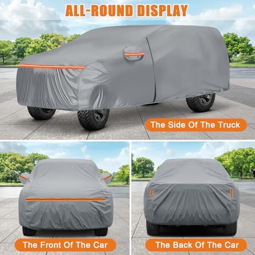 Waterproof Truck Cover for CrewCab 5.5/5.7/5.8 ft with Camper Shell Topper