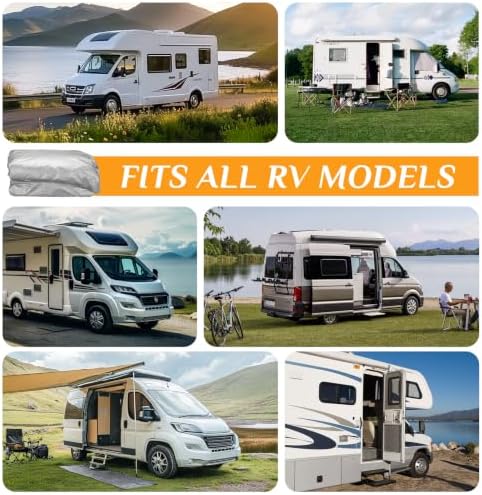 2026 Upgraded Heavy Duty RV Roof Cover,3000PA Waterproof Camper Top Cover with 16 Adjustable Buckles & 16 Reflective Reinforcement,16ft to 44ft for Travel Trailer Pop-Up Camper