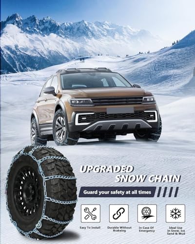 SCITOO Snow Chains for Passenger Car, Pickup, Trucks, SUV