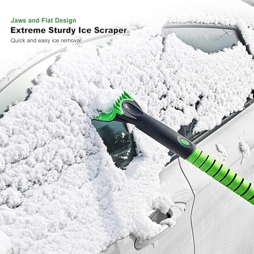 SEAAES 51 Inch Snow Brush and Snow Broom, Windshield Ice Scraper for Truck