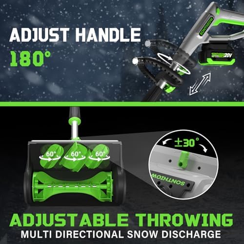 SONTHIOW 40V Battery Powered Snow Shovel, 2×4.0Ah Electric Snow Blower