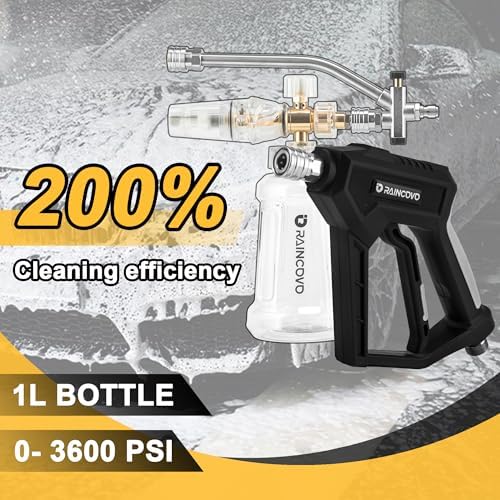 Raincovo Foam Cannon with Pressure Washer Gun, Dual Connector Accessories