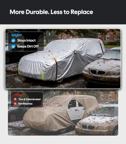 Wigoo Jeep Wrangler 4-Door Car Cover 2006-2026, Waterproof All Weather