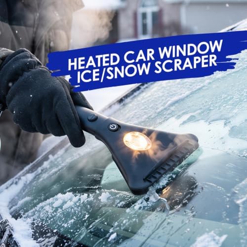 Heated Ice Scraper, Car Ice Scrapers for Car Windshield, Snow Scraper Car