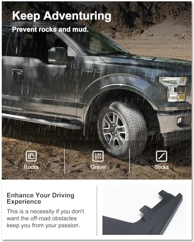 Kiwi Master No Drill Mud Flaps for 2021-2026 Ford F-150 Without Fender
