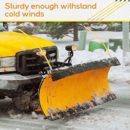 Lasnten 4 Pcs 36 Inch Snow Plow Blade Markers Guide Kit Steel Wire Inside Bolt on Bumper Guides High Visibility Easy Installation for Atv Western Snowplows(Yellow)