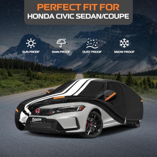 Kayme Heavy Duty Car Cover for Honda Civic Sedan/Coupe (1996-2026)