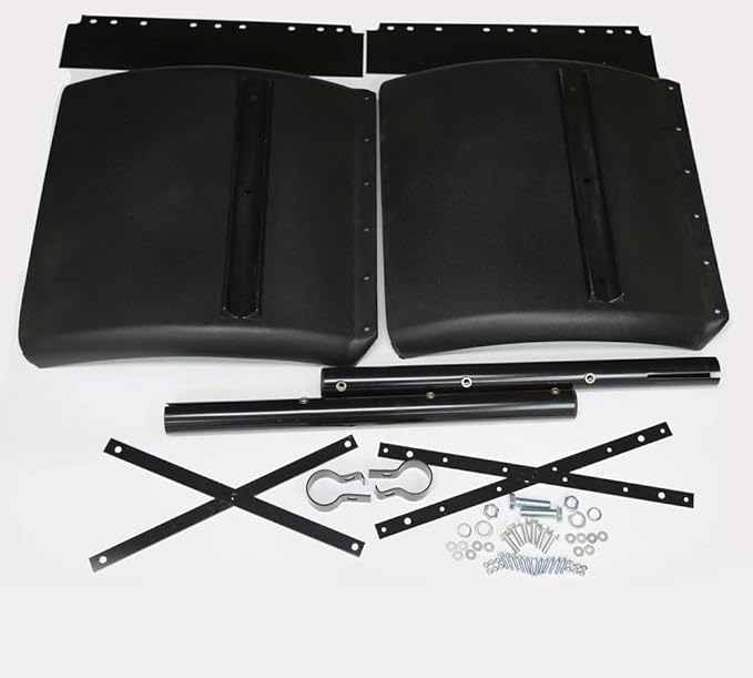 Mytee Products Black Poly Quarter Fender for Semi Truck Set 24"x24" - Standard Mounting Tube Bracket Kit Included - Semi Truck Accessories for Kenworth Freightliner Peterbilt (Set of 2)
