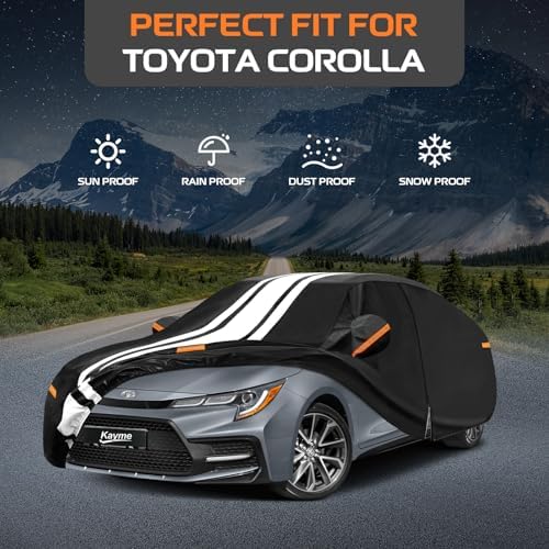 Kayme Toyota Corolla Car Cover Waterproof All Weather for Automobiles