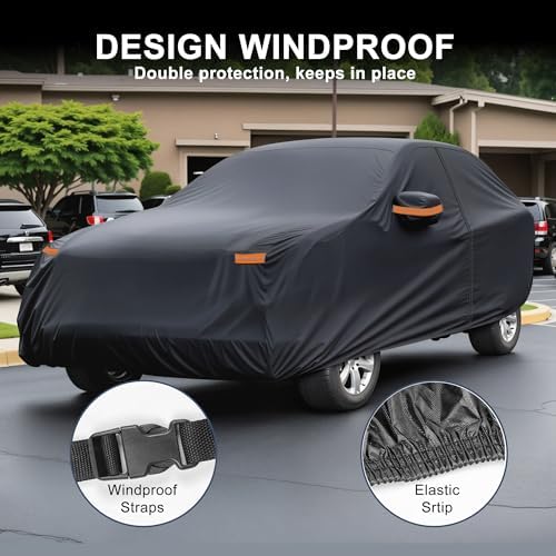 X AUTOHAUX Waterproof Full Car Cover for BMW X5 210D-PU w/Zipper