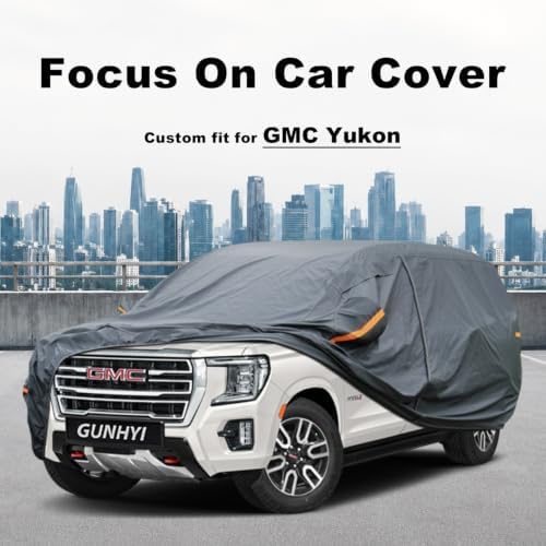 GUNHYI Premium Car Cover Custom Fit GMC Yukon (2006-2026), not fit Yukon XL, 16 Layers Heavy Duty Car Cover Waterproof All Weather with Zipper Door for Sun Rain Snow Dust Uv Protection