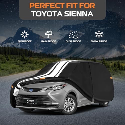 Kayme Heavy Duty Car Cover Custom Fit for Toyota Sienna (1997-2026)