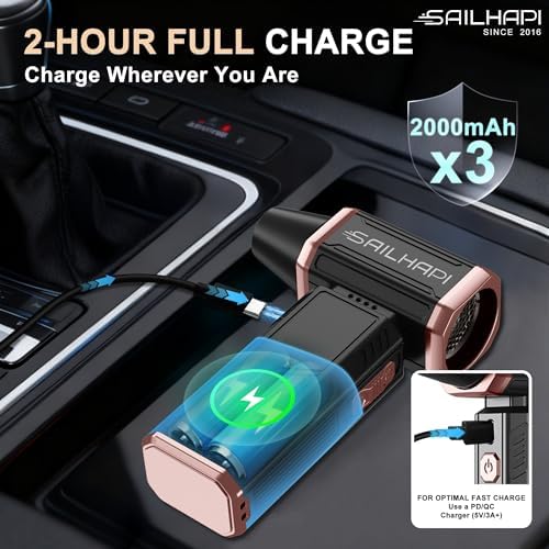 Compressed Air Duster 300000RPM, Cordless Electric Dust Blower