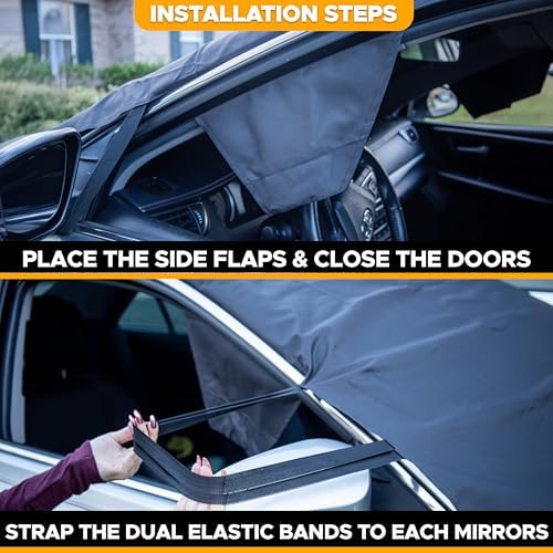 EcoNour Car Windshield Cover for Ice and Snow, Front Windshield Snow Cover