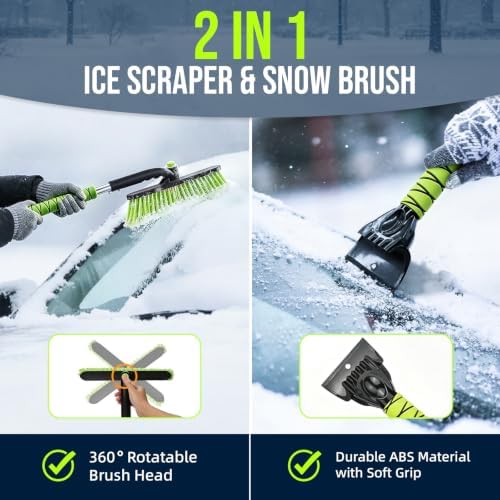 Winter Car Emergency Safety Kit Bag with Jumper Cables, Snow Shovel for Car