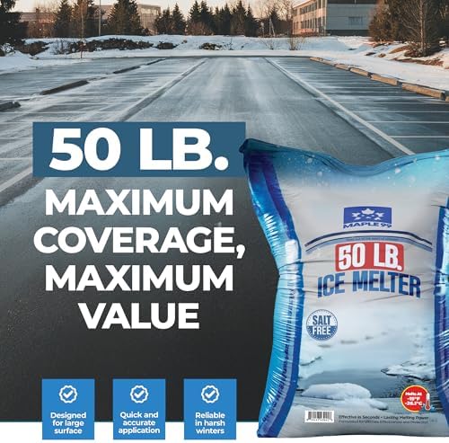 Maple99 Ice Melt Safer for Concrete -50 lb Bag Pallet (55 Bags), Snow Salt Ice Melt, Salt for Snow and Ice Removal, Sidewalk Salt, Driveway Salt, Snow Melt is Effective Up to -15