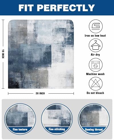 Abstract Oil Painting Chair Back Covers Set of 8 Navy Blue Gray Graffiti Vintage Mottled Classic Washable Removable Chair Cover Slipcover Protector for Dining Room Hotel Party Holiday Decor