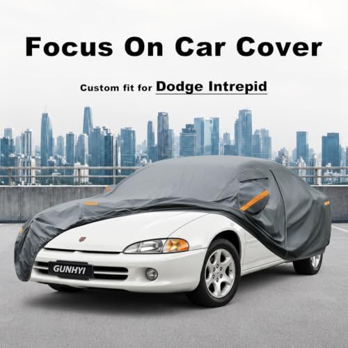 GUNHYI Premium Car Cover Custom Fit Dodge Intrepid, 16 Layers Heavy Duty Car Cover Waterproof All Weather with Zipper Door for Sun Rain Snow Dust Uv Protection