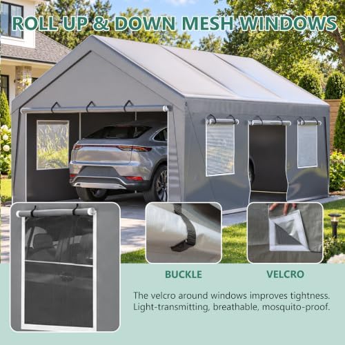 13x20ft Heavy Duty Carport Outdoor Garage Canopy with Weatherproof Shelter