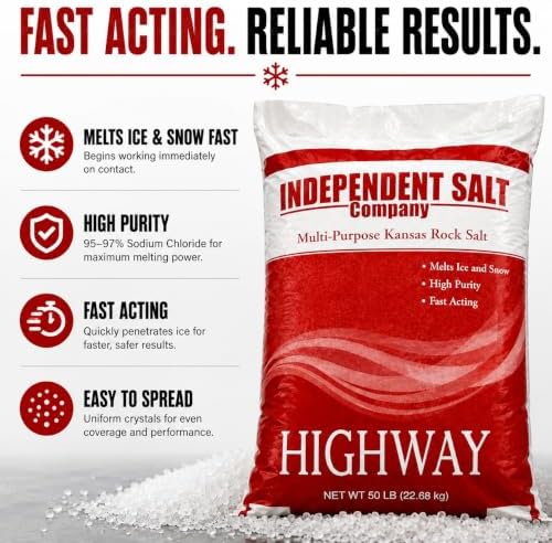 EASYGO PRODUCTS Independent Salt 50 lbs - Snow and Ice Melt De-Icer Salt