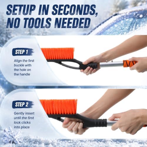 Uiifan 6 Pack 27" Snow Brush and Ice Scraper for Car SUV Truck,Orange