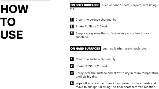 CARPRO SO2Pure 2.0 Odor Eliminator - Neutralize Odors, Cigarette Smoke, Exhaust, Chemical Smell or VOCs, Even Pet Smells from Car Fabric & Plastic, Use on Any Surface, Anywhere - Liter (34oz)