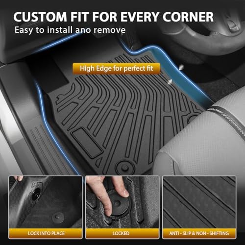 Powerty Floor Mats for Mazda CX-50 Gas 2023-2026 2027, All Weather 3D TPE Anti-Slip Trunk Cargo Liner Seat Back Covers Protectors Full Set Car Accessories