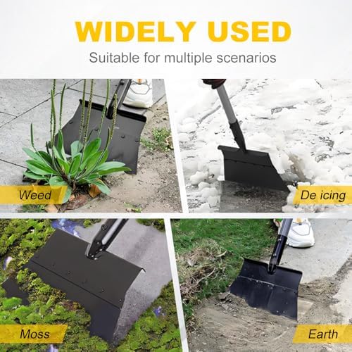 2 Pack Ice Scraper Heavy Duty, 2026 New Snow Shovel, Ice Chopper for Driveway, 52 inch Flat Shovel with Adjustable Handle, Floor Scraper for Snow Ice, Weed Removal, Garden, Car Camping (2)