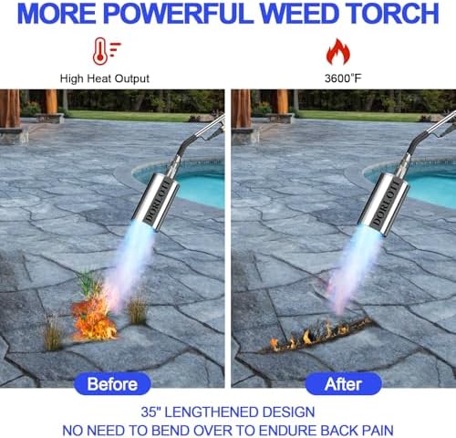 Propane Torch Weed Burner Kit with Long/Short Mode &12.5FT Hose for Weeding
