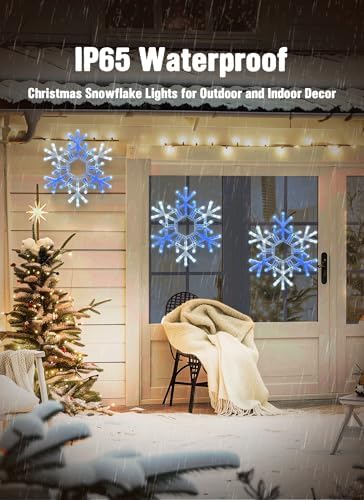 Brightown Christmas Lights Outdoor, 72 LED 20" Folding Big Snowflake Lights