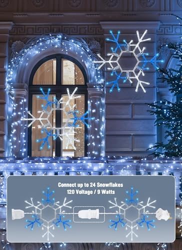 Brightown Christmas Lights Outdoor, 108LED 36" Folding Big Snowflake Lights