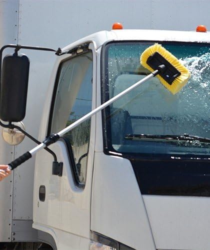 CARCAREZ 10" Car Wash Brush Head with Soft Bristle for Auto RV Truck Boat Camper Exterior Washing Cleaning, Yellow