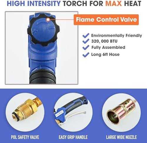 Flame King YSN320K 320,000 BTU Propane Torch Weed Burner with 6-ft Hose